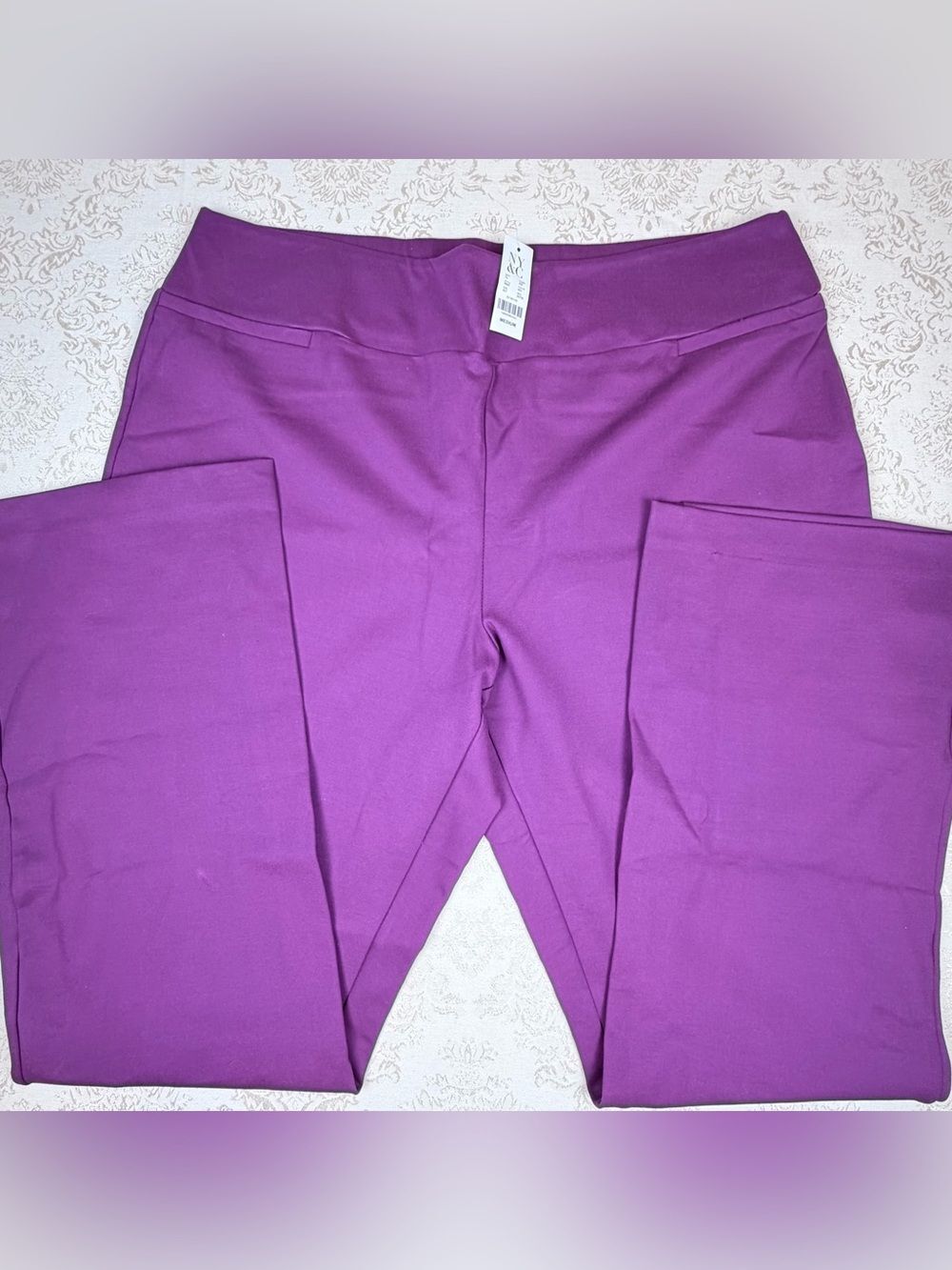 New York & Company NWT Skinny Dress Pants in Purple, READ, Thick Fabric, Elastic